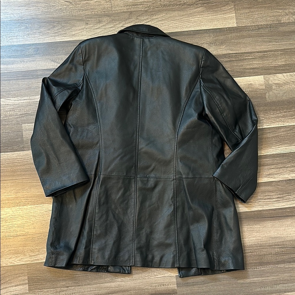 Women's Black Leather Jacket - Picture 6 of 6
